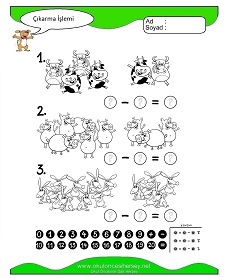 Çıkarma İşlemi Çalışma Sayfaları